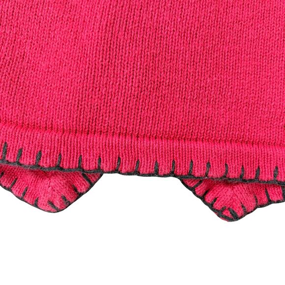 Vintage Christmas Sweater Vest Snowman Embroidery Patch Cottagecore Holiday Red - Picture 6 of 7